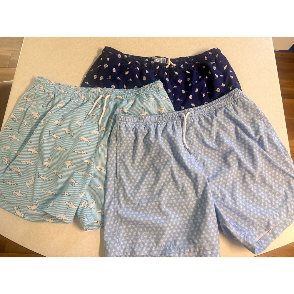 Lot of 3 Bermies Swim Trunks Shorts Turtles Sharks Stingrays XL